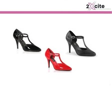 Pleaser Heel T Bar Court Shoes