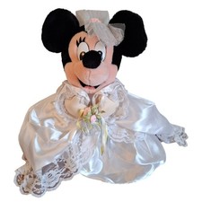 Vintage Disneyland Paris Minnie Mouse Bride Soft Plush Toy 29 cm High Disney