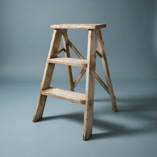 Vintage wooden step stool - 3,