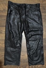 Mens ATTRACTION Leather Motorcycle Trousers Size UK 42"  Waist ~ Short leg 