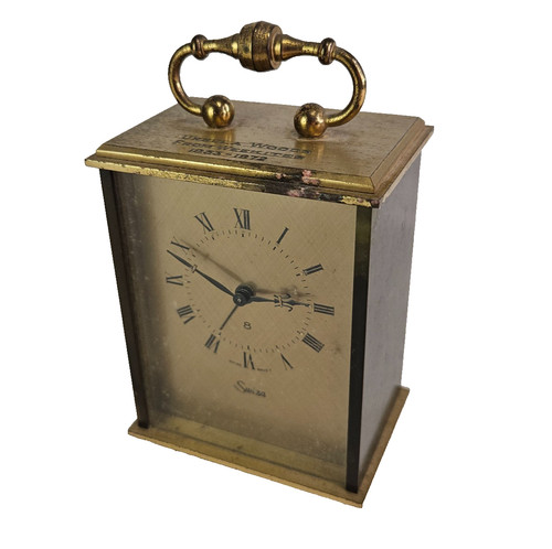 Swiza vintage brass desk - brass, clock