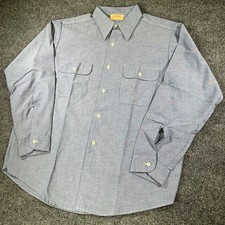 VINTAGE Big Yank Shirt Men's Large Chambray Indigo Workwear Union Made USA 70s