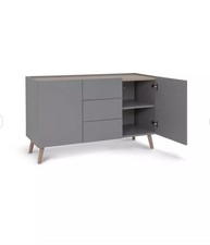 Habitat Skandi 2 Door 3 Drawer Sideboard - Grey Two Tone ASSEMBLED