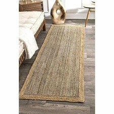 Runner Rug Jute 100% Natural