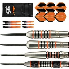Solarfox Tungsten Darts Set 22g - 30g grams Black Orange Ringed Torpedo Bomb