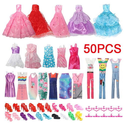 50pcs barbie doll clothes - 50pcs,