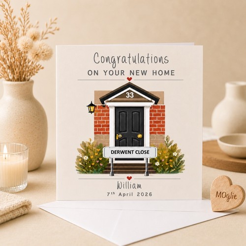 New home card personalised - home,