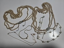 Vintage Sterling Silver Job Lot Mixed inc LOTUS pearl x2 fancy clasp