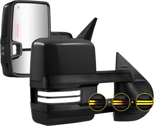 Black towing mirrors with - towing,