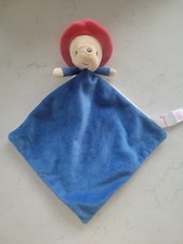 Tesco Paddington Bear Blue Red Baby Comforter Comfort Blanket Excellent Con