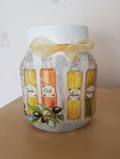 Shabby Chic,vintige Jar ,handmade, Italian olive garden. 