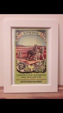 framed vintage railway poster Southern Railway Station Advertising Retro Colour 