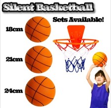 Silent Basketball Ball And Net Gift Set Foam Indoor Training Sport Activity Kids