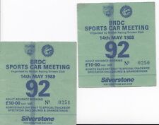 x2 1989 SILVERSTONE 480KM SUPERCUP GROUP C ENTRANCE TICKET PASS STUB PORSCHE 962