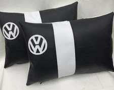 2 x Campervan Faux Leather Vw Cushions + Pads 42  x 28 cm vinyl Made in Cheshire