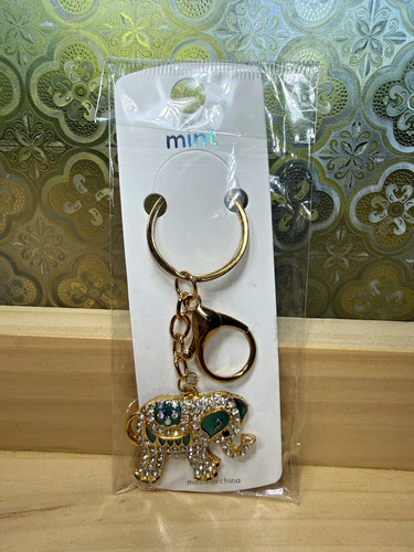 Mint rhinestone elephant - mint,