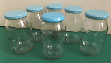 6 LARGE JAM JARS CLEAN EMPTY