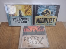 3 BBC children's classics audiobook CDs - Moonfleet, Treasure Island, Robinson C