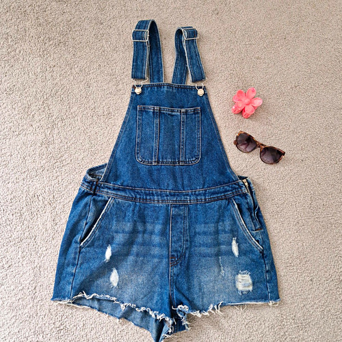 Vintage distressed blue denim - blue,