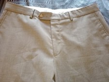 Oscar Jacobson Greg Trousers W32X27 beige comfort stretch straight leg fit zip 