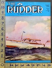 1946 YACHT CABIN CRUISER MOTOR NAUTICAL BOATING ILLUSTRATED ART COVER FC2613