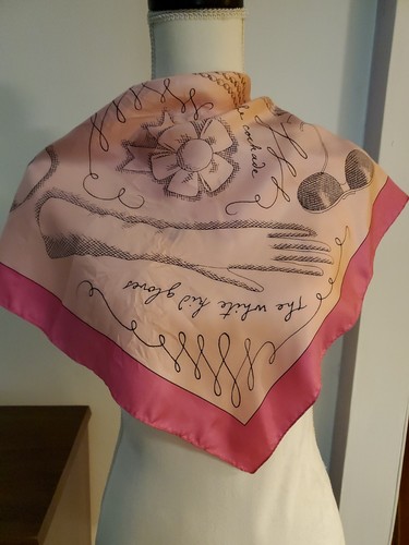 Rare pink silk scarf - silk,