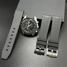 Black Rubber Watch Strap For