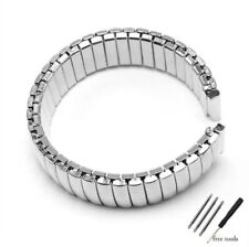 Silver Tone 18mm Stainless Steel Expanding Watch Strap Bracelet.