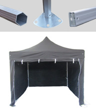 MCD Pop 50mm Black Industrial Pop Up Gazebo 3m x 3m Easy Up Market Stall W/S