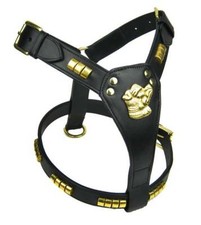 LEATHER DOG HARNESS STAFFY