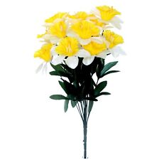 Artificial Yellow Daffodil Bouquet Bunch 12 Stem Silk Flowers Floral Wedding
