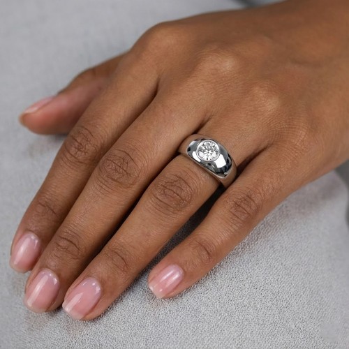 Solitaire mens ring platinum - mens,