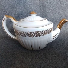 1930s Vintage Georgian Gibson Staffordshire Gold Gilt Tea Pot