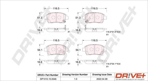 Brake pads front axle - front,