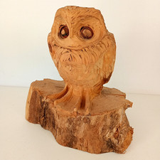 Carved Owl Large Wooden Chainsaw Art Rustic Cottage Sculpture Figure Garden 