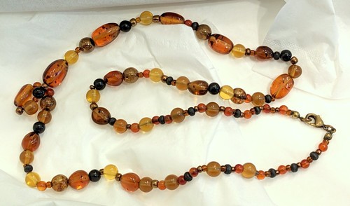 Vintage amber necklace length - vintage, necklace.