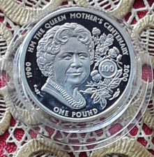 2000 GUERNSEY £1 SILVER PROOF HM THE QUEEN MOTHER'S CENTENARY 100 925 9.5g