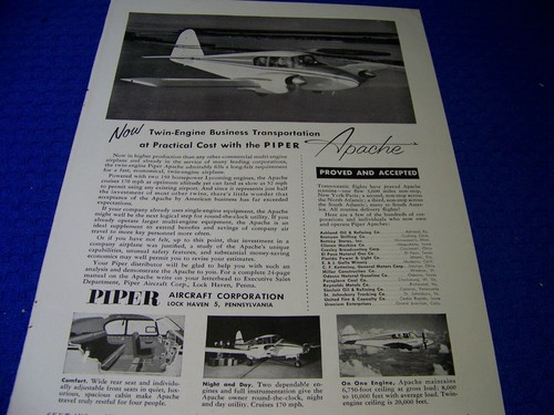1955 piper apache twin - apache, "twin