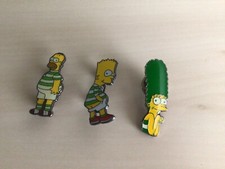 3 x Celtic fc badges - Homer , Bart and Madge Simpson