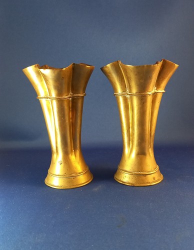 Pair small brass trench - of,