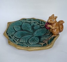 Majolica Squirrel With Nut on