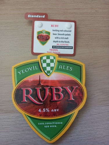 Yeovil ales ruby pump clip - ales,