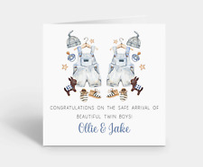 Personalised Twin Boys Card