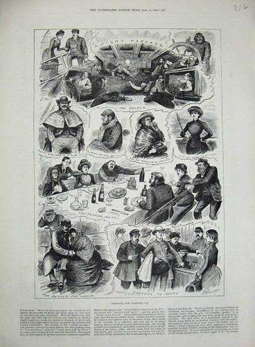 Old antique print 1884 english - old,