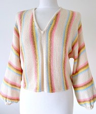 Size XS Far Out Baja Beach Billabong Hippie Core Rainbow Stripe Festival  Jumper