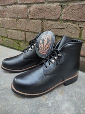 Men’s Black Leather Ankle Boots Lace Up Military Work Combat Casual Dress Shoes