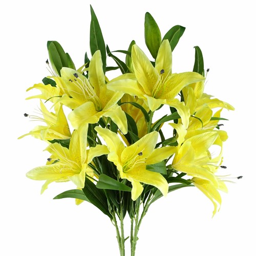 Silk lily stems pack 6 - lily,