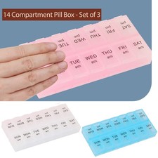 Set of 3 Pill Boxes Weekly