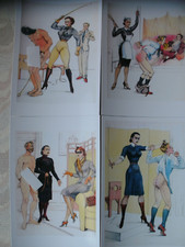 Set of 4 6"x4" Fem Dom Bondage, Whipping Pictures. Hoods, Gags, etc.