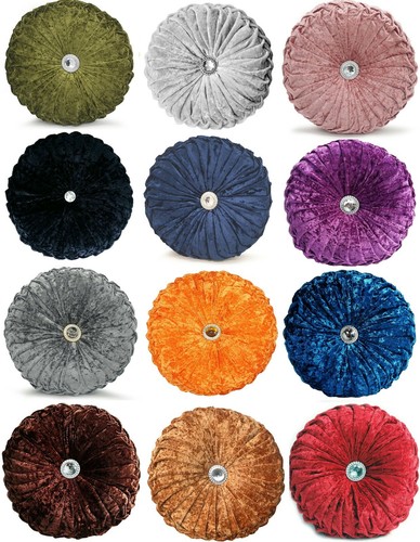Round crush velvet cushions - round,